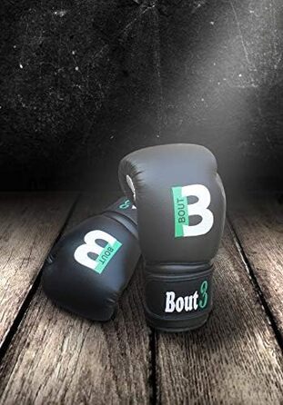 Дитячі боксерські рукавички BOUT3® для кікбоксингу, муай-тай, спарингу та тренувань | Рукавички для боксерського мішка, боксерські рукавички для хлопчиків та дівчаток (4 Oz, 4-6 років, чорні)