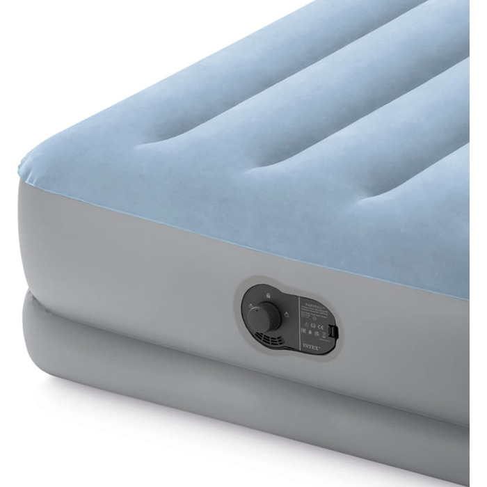 Надувне ліжко Intex Twin Dura-Beam Comfort з USB-насосом, розмір: 99 x 191 x 36 см (64157)