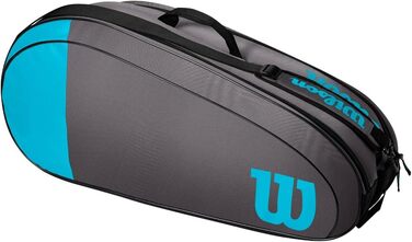 Wilson Tennis Bag 6 Racket Blue/Gray - Large Capacity Tennis Backpack for Players