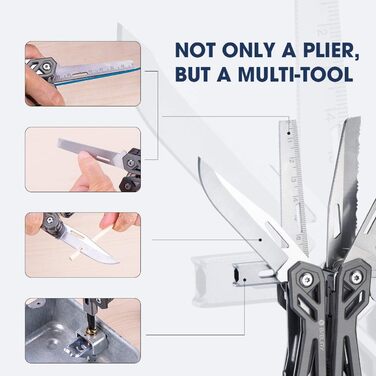 BIBURY Multitool - Titanium Multi-Tool Set for Men & Women | Camping, Hunting, Fishing & Hiking | Stainless Steel Pliers with Screwdriver
