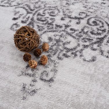 Килим SANAT Evra для вітальні - коротковорсовий килим з сучасним дизайном, 80x150 см та 160x220 см (світло-сірий)