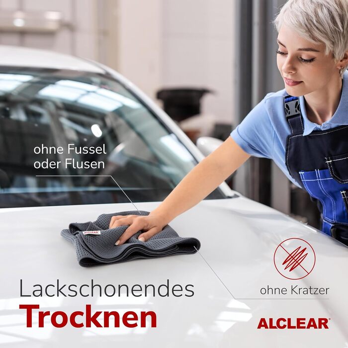 Набір мікрофібрових серветок для прибирання ALCLEAR Trockenwunder, 10 шт, 80x55 см, сірі, висока поглинальна здатність