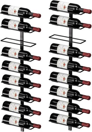 Настінна вітрина для вина MOREE – 18 пляшок, металева, для зберігання вина, коньяку, шампанського