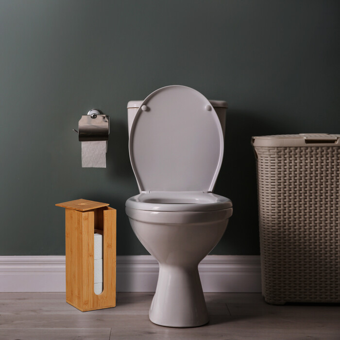 Relaxdays Toilet Paper Holder Bamboo