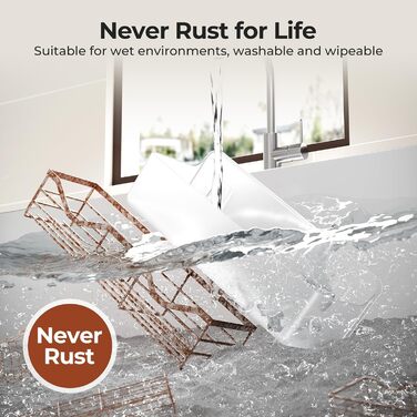 Rust-free, no-drill shower shelf Orimade, 5-piece shower rack, large capacity, clear no-drill bathroom shelf