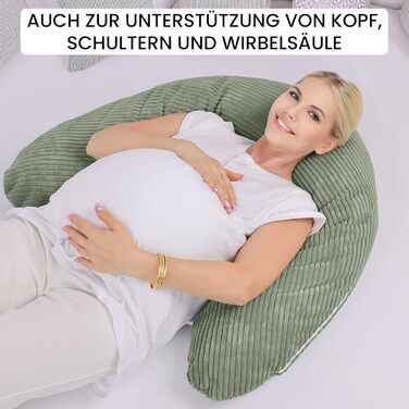 Подушка для годування Amilian Stillkissen XXL 170 см - для сну на боці, вагітності та годування - подушка для сну з наповнювачем та знімним чохлом (Blattpoesie)