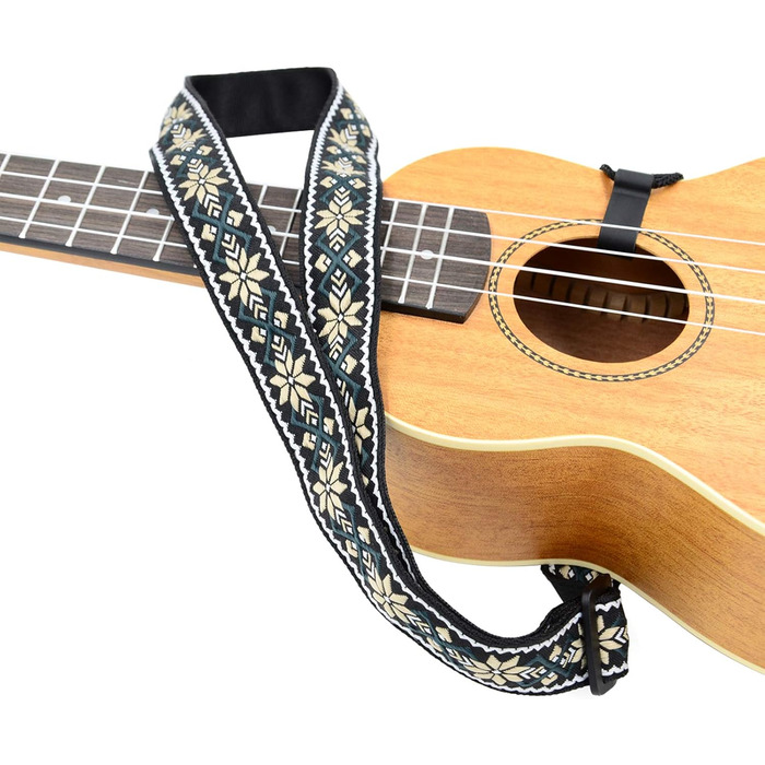 Гітарний ремінь Rayzm з візерунком жакарду, 5 см, для акустичної, електрогітари та басу, з тримачем для медіатора, регульована довжина