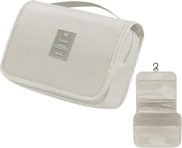 Чоловіча косметичка для подорожей з ручкою, кілька відділень для організації особистих речей (біла)