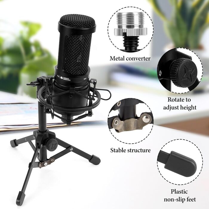 Стійка для мікрофона Geekria: сумісна з ATH AT2020, AT2020USB, AT2035, AT2050, ATR2500x