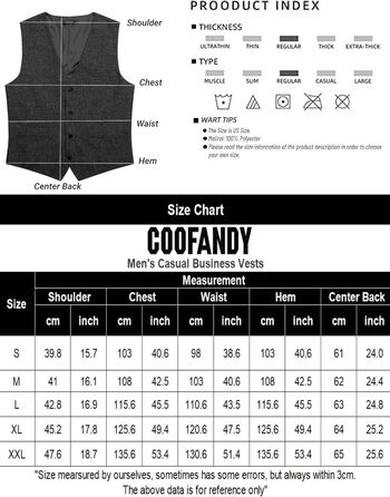 Жилет чоловічий COOFANDY Casual Business Slim Fit, Бордовий (3XL)