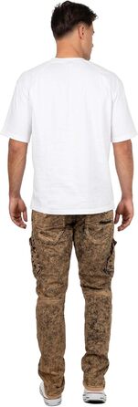 Чоловічі джинси Cipo & Baxx Slim-Fit, Regular-Fit, Biker - коричневі (36W/34L, 39) з ефектом Destroyed та стразами