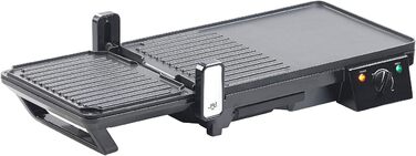 Rosenstein & Söhne 2-in-1 Electric Table Grill with Contact Grill & Grill Plate - 2000W