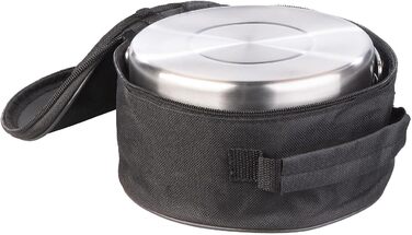 Набір для кемпінгу Semptec Urban Survival Technology: 12-ти частинний набір посуду з нержавіючої сталі з посудом, столовими приборами та сумкою (каструлі, набір посуду, газовий набір для кемпінгу)