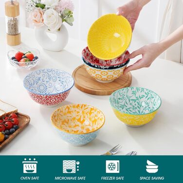 Набір посуду Vancasso Selene для 6 осіб, 24 елементи: тарілки, супові тарілки, десертні тарілки, миски, пастельний фарфор, мікрохвильова піч