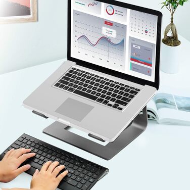 Підставка для ноутбука Orionstar, ергономічна, алюмінієва, з вентиляцією, сумісна з MacBook, Samsung, 10-15.6 дюймів, сіра