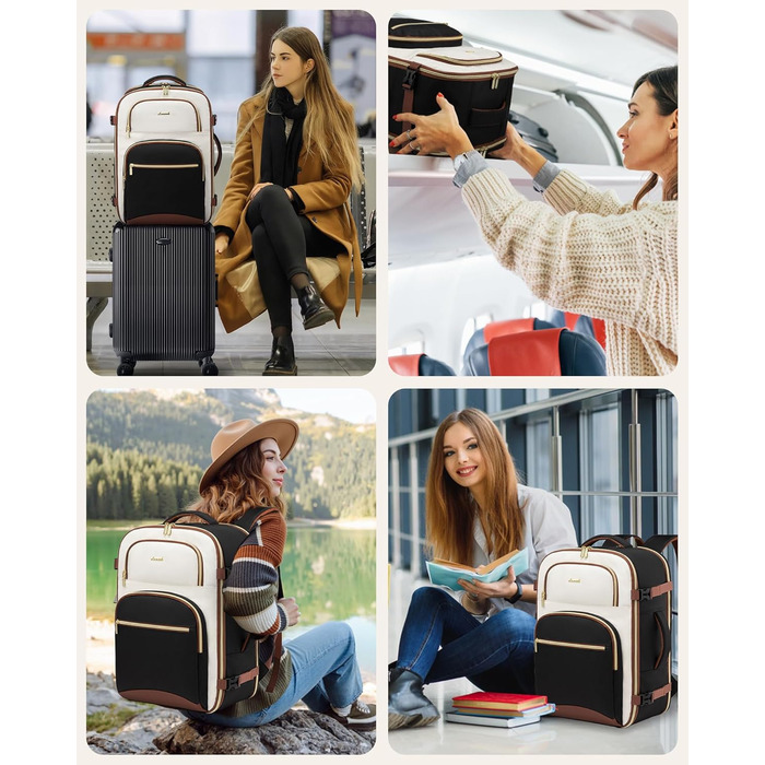 LOVEVOOK Рюкзак для ручної поклажі, 40L, для подорожей, чоловічий/жіночий, 17 дюймів, водонепроникний, для вихідних, кемпінгу, бізнесу, сумка для ручної поклажі, Cabin Bag