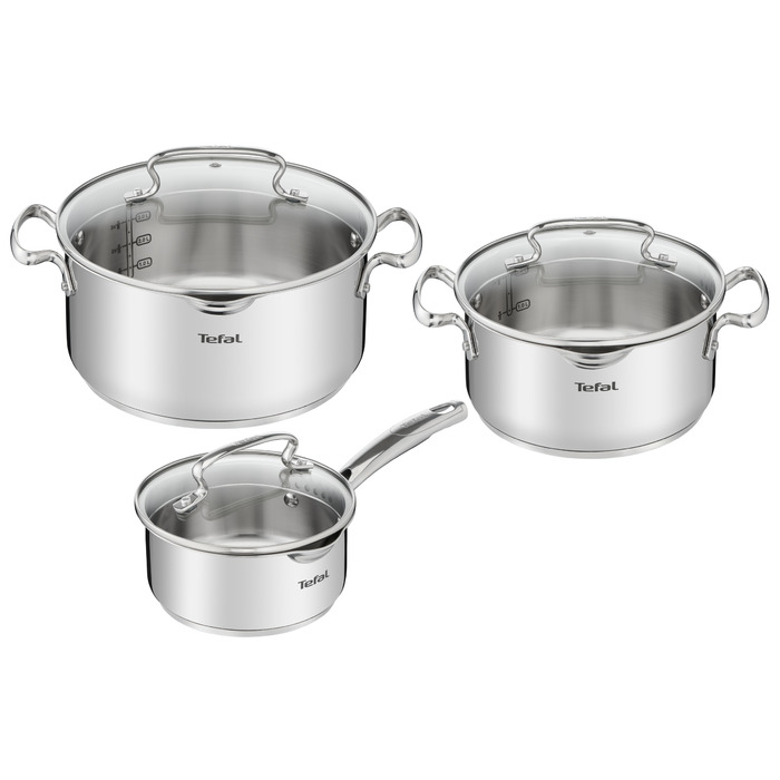 Набір каструль Tefal Duetto+ з нержавіючої сталі, 6 предметів