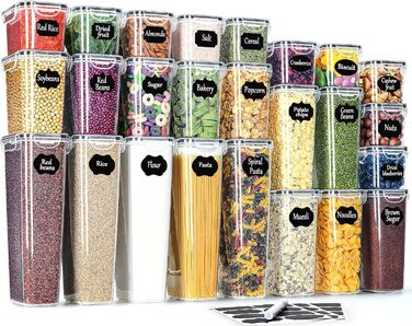 Набір контейнерів для продуктів з кришкою, 16 шт. BPA free, герметичні, для зберігання круп, борошна, мюслі. Органайзери для кухні з етикетками