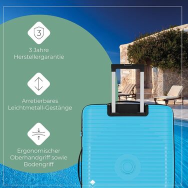 Чемодан Travelite ORBITA середній, розширюваний, 67 см, 68-78 літрів, 4 колеса, TSA-замок, тюрквіс