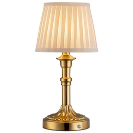 Акумуляторна настільна лампа LED з димером та сенсорним керуванням Bronze + Білий абажур для вітальні, спальні, ванної кімнати