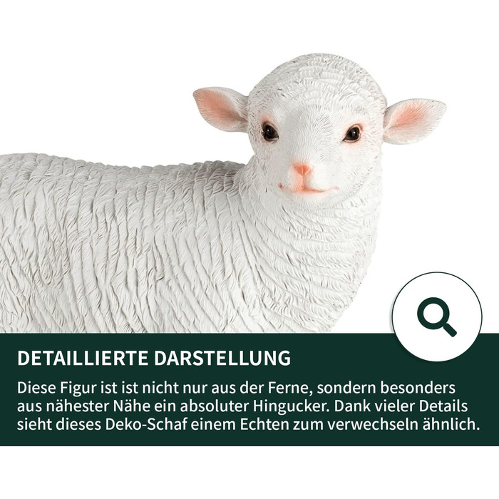 VERDOBA - Sheep Decorative Figure - Realistic Garden Figures Large - Weatherproof Decorative Sheep for Your Garden - Hand-Painted Garden Figures for Outdoors
