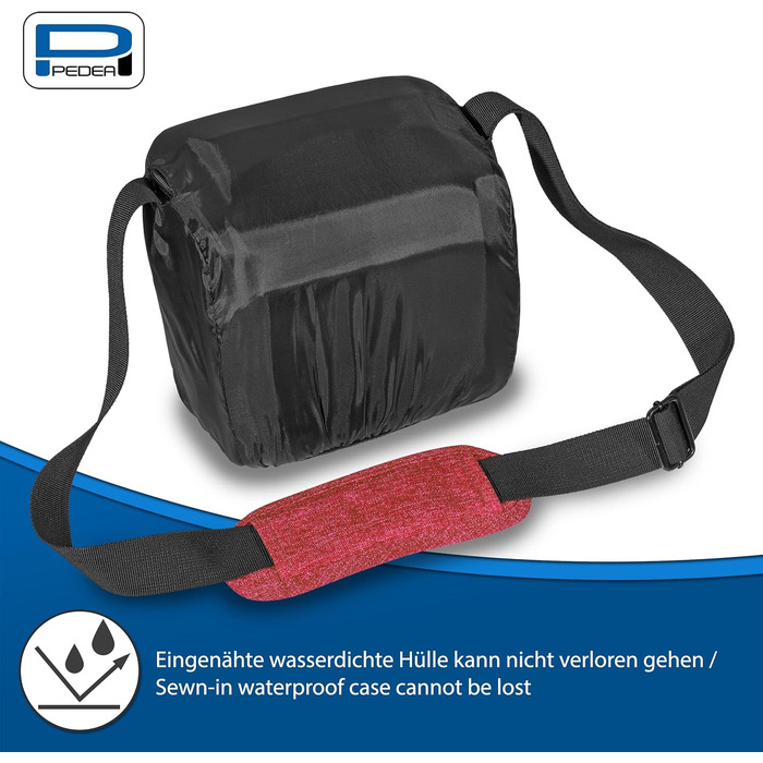 Сумка для DSLR камери PEDEA, червона, з водонепроникним чохлом