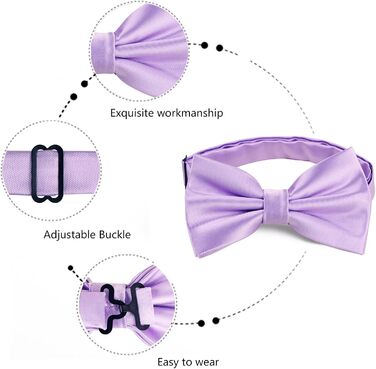 Alizeal Комплект краватка-метелик, кишеньковий хустинка та запонки для чоловіків (Бордовий)