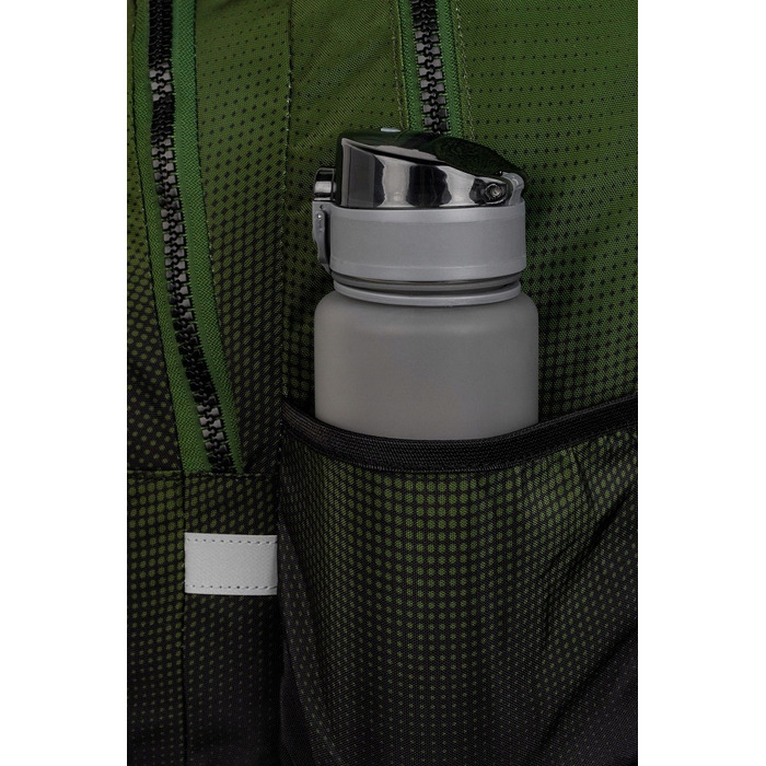 Багатовідсіковий шкільний рюкзак CoolPack, чорний з зеленим, 21 л