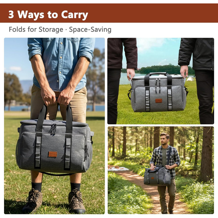 Термосумка 35L для пікніка та обідів: ізольована, водонепроникна, для кемпінгу, пляжу та BBQ