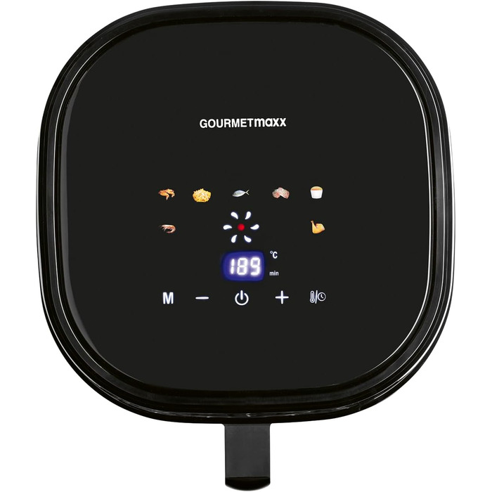 Фритюрниця горіння повітрям GOURMETmaxx 4.5L – Airfryer 1400W з цифровим дисплеєм, таймером, захистом від перегріву, миється у посудомийній машині, без жиру – Чорний 4.5 літри