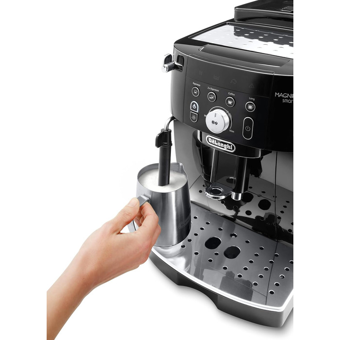 De'Longhi Magnifica S Smart ECAM 230.13.B Fully Automatic Coffee Machine with Milk Frother for Cappuccino, Espresso, Coffee, and Long Coffee. Features Direct Select Buttons and Rotary Control, 2-Cup Function, Black. Fully Automatic Coffee Machine with Buttons & Rotary Control