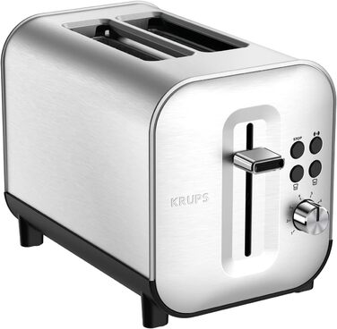 Krups KH682D Excellence Toaster | 8 Browning Levels | 4 Functions | 2-Slice Toaster | Lift Function | Removable Crumb Tray | 850 Watt | Brushed Stainless Steel
