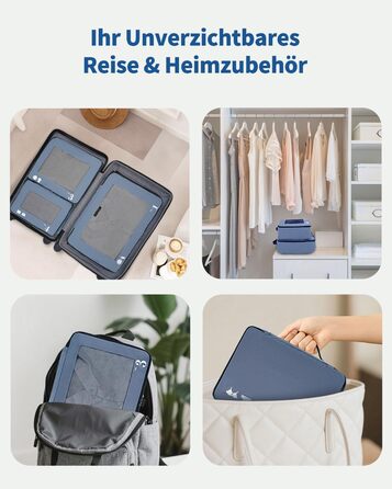 Набір органайзерів для валізи ECOHUB 7 шт., тревел-куби з блискавкою, перероблене PET, блакитний