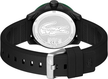 Годинник Lacoste 12.12 Scuba чоловічий кварцовий з силіконовим ремінцем (чорний)
