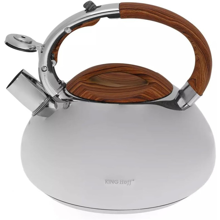 Чайник швейцарський Kinghoff/Klausberg 3274 7077 з нержавіючої сталі, 3л, Induktion, з свистком, сріблястий
