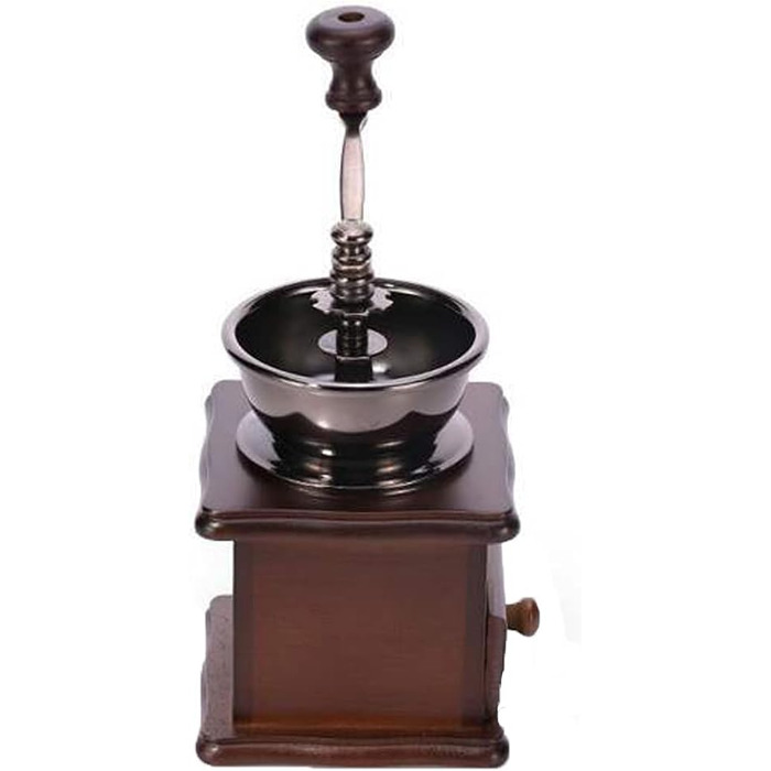 Ручна кавомолка A + kitchen Vintage стиль з керамічним жорном, коричнева, 20 x 9,5 x 16,5 см