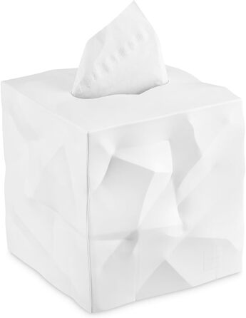 Essey Cosmetic Tissue Box Wipy Cube I, square tissue box dispenser, design tissue box, 13x13x13 cm White
