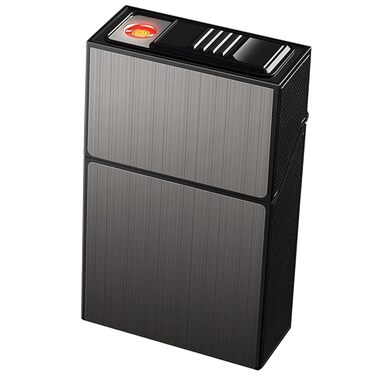 Алюмінієве екіпіровочне кейс для сигарет 2 в 1 з електронним запальничкою (20 шт.), елегантний дизайн