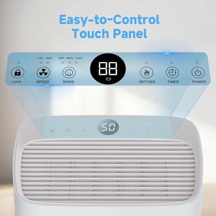 Електричний осушувач повітря 25L з таймером, фільтром та захистом від дітей. Економний, проти цвілі та вологи.