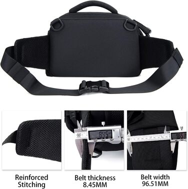 Водонепроникна сумка для камери на пояс/через плече Cwatcun для DSLR/SLR, чорна