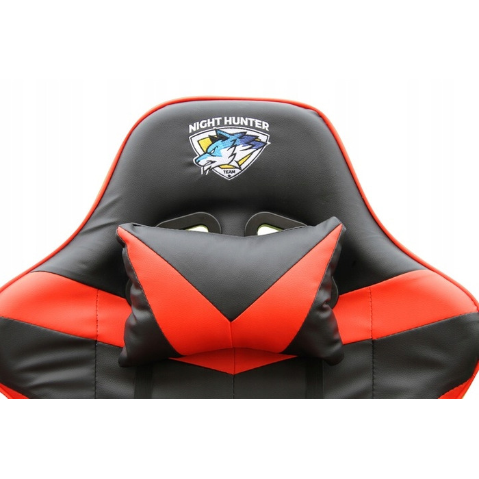 Ігрове крісло Cerlo FOX-2 чорно-червоне, штучна шкіра, з підножкою