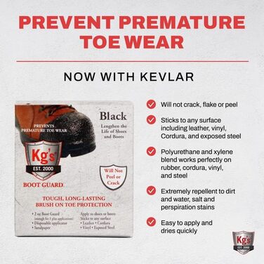Kg's Boot Guard Brush on Toe Protection - Black