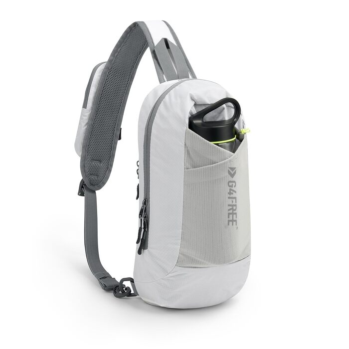 G4Free Сумка через плече/рюкзак, RFID-захист, з передньою кишенею, для походів, для щоденного використання, з нагрудною кишенею, білий, для жінок та чоловіків