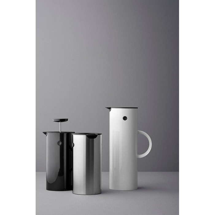 Термос Stelton EM77 - 1 літр, білий. Зберігає тепло та холод, з скляною вставкою, магнітний замок, для чаю та кави, вінтажний дизайн