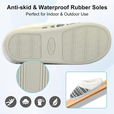 Тапочки домогосподарки AONEGOLD жіночі зимові теплі з плюшу, зручні, з пам'яттю форми, унісекс, для дому та вулиці, антиковзні (38/39 EU, сірі)