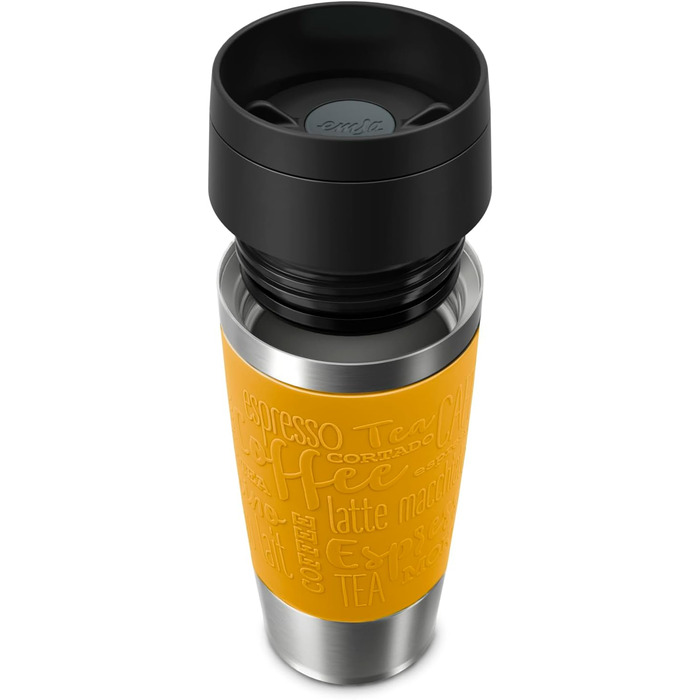 Термокружка Emsa N20202 Travel Mug Classic, 0.36 л, нержавіюча сталь, ізоляція 4г/8г, герметична, для подорожей, з широким отвором, колір: гірчичний