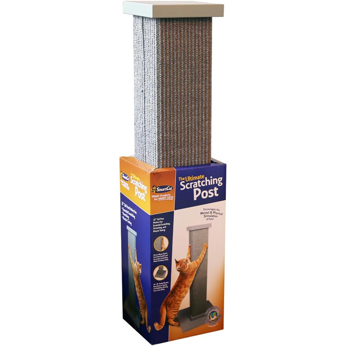 SmartCat Pioneer Pet Ultimate Cat Scratching Post, Grey, 32 Inch (Pack of 1)