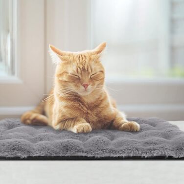 Самогріюча ковдра для тварин Wdmiya 90x60 см, для котів та собак, тепла та миюча, без електроживлення, для подорожей в авто (сірий)