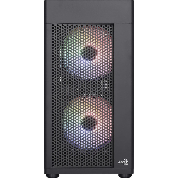 Корпус ПК Aerocool HEXFORM K2 V2 Micro ATX з 3 RGB вентиляторами, сітчаста передня панель, чорний колір