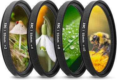 Набір макрофільтрів JJC 58 мм (+2, +4, +8, +10) для Canon EOS 90D, 80D, 5DII, 5DIII, 60D, 70D та інші камери з об'єктивом 58 мм, включає сумку для фільтрів